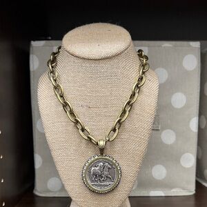 Brass Chain Necklace with horse Pendant